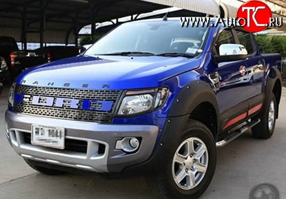22 299 р. Комплект накладок на колёсные арки Bushwacker Ford Ranger DoubleCab дорестайлинг (2011-2016) (без крепежа, Неокрашенные)  с доставкой в г. Кемерово