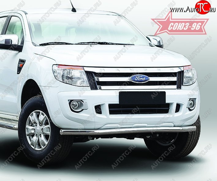 14 264 р. Защита переднего бампера одинарная Souz-96 Premium (d60) Ford Ranger RapCab дорестайлинг (2011-2016)  с доставкой в г. Кемерово