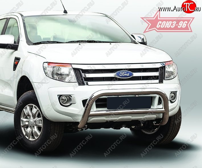 15 614 р. Защита переднего бампера Souz-96 (d76) Ford Ranger RapCab дорестайлинг (2011-2016)  с доставкой в г. Кемерово