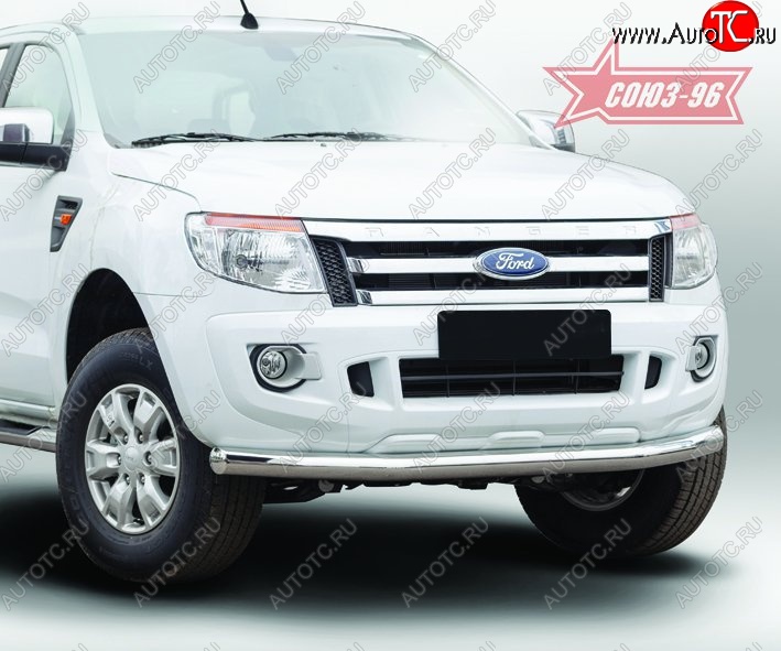 14 669 р. Защита переднего бампера одинарная Souz-96 (d76). Ford Ranger RapCab дорестайлинг (2011-2016)  с доставкой в г. Кемерово