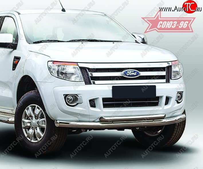 17 234 р. Защита переднего бампера двойная Souz-96 (d76/60) Ford Ranger DoubleCab дорестайлинг (2011-2016)  с доставкой в г. Кемерово