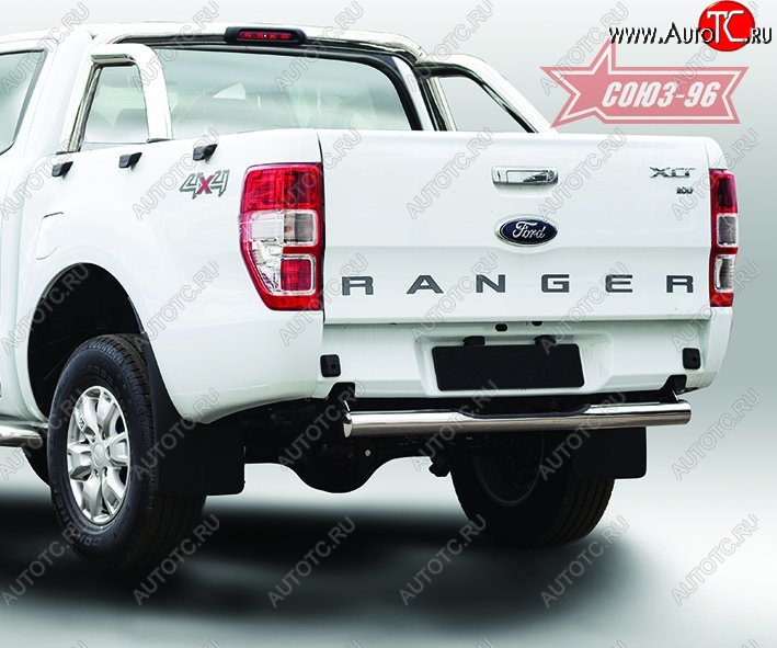 12 059 р. Защита заднего бампера с проступью Souz-96 (d76) Ford Ranger DoubleCab дорестайлинг (2011-2016)  с доставкой в г. Кемерово