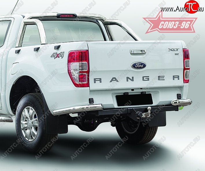 11 969 р. Защита заднего бампера из боковых уголков Souz-96 (d76) Ford Ranger DoubleCab дорестайлинг (2011-2016)  с доставкой в г. Кемерово