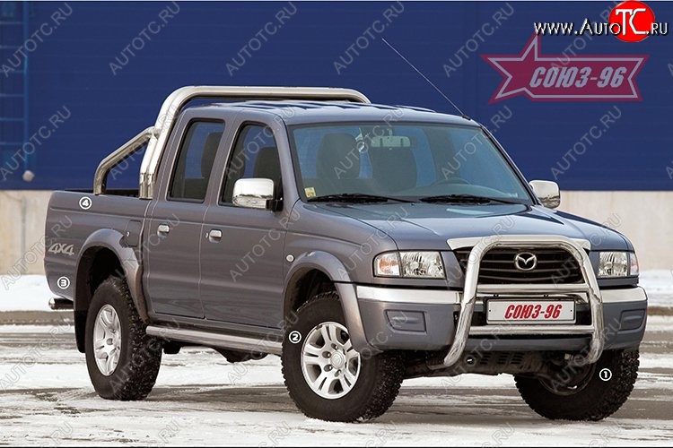 14 174 р. Защита порогов Souz-96 (d76) Ford Ranger дорестайлинг (2006-2009)  с доставкой в г. Кемерово