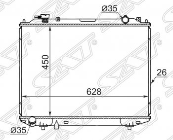 6 399 р. Радиатор двигателя SAT (пластинчатый, 2.5D/2.5TD/2.9D/3.0TD, МКПП) Ford Ranger рестайлинг (2009-2011)  с доставкой в г. Кемерово. Увеличить фотографию 1