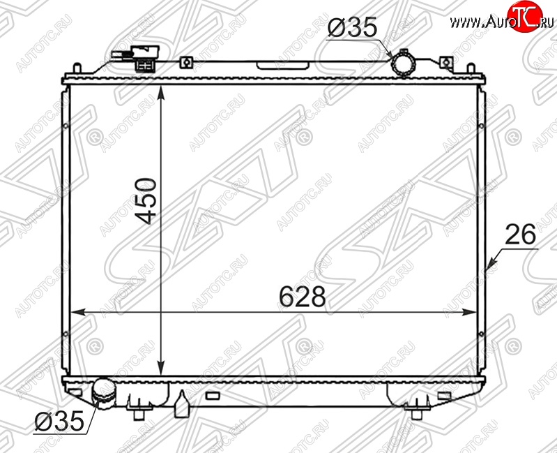 6 399 р. Радиатор двигателя SAT (пластинчатый, 2.5D/2.5TD/2.9D/3.0TD, МКПП) Ford Ranger рестайлинг (2009-2011)  с доставкой в г. Кемерово