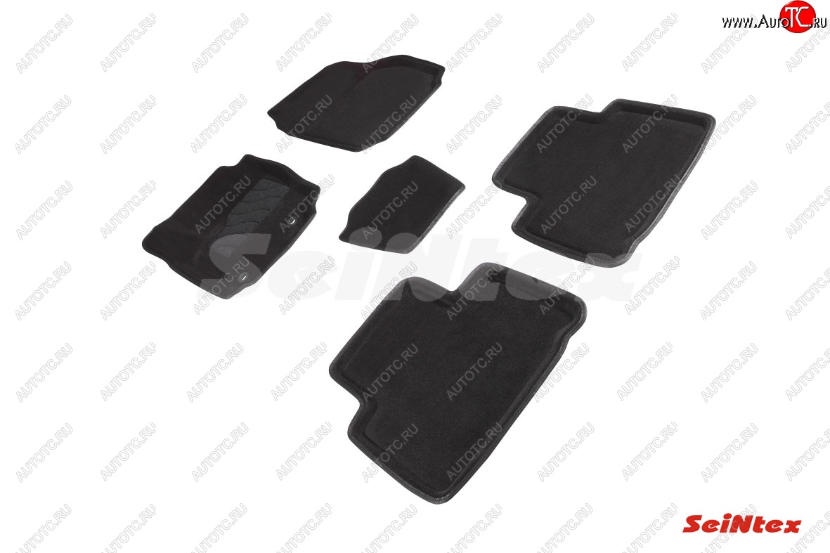 5 449 р. Комплект 3D ковриков в салон (ворсовые / чёрные) Seintex  Ford S-Max  1 (2006-2015) дорестайлинг, рестайлинг  с доставкой в г. Кемерово