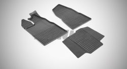 Износостойкие коврики в салон с рисунком Сетка (рестайлинг) SeiNtex Premium 3 шт. (резина) Ford Tourneo Custom (2012-2018) дорестайлинг