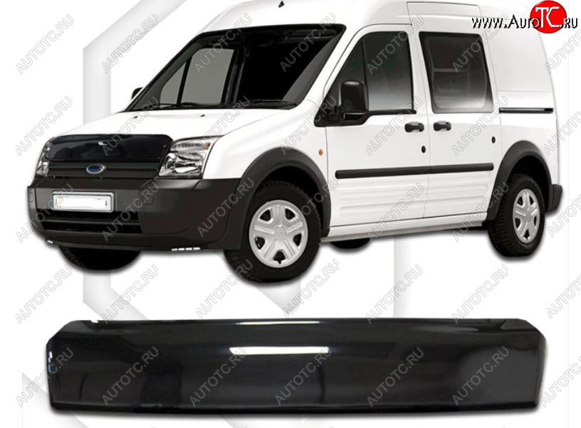 1 999 р. Дефлектор капота CA-Plastiс Ford Tourneo Connect 1 дорестайлинг (2002-2007) (Classic черный, Без надписи)  с доставкой в г. Кемерово