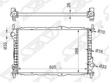 7 949 р. Радиатор двигателя SAT (пластинчатый, МКПП, без кондиционера) Ford Transit цельнометаллический фургон (2006-2014)  с доставкой в г. Кемерово. Увеличить фотографию 1