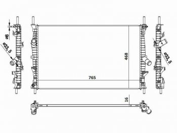 Радиатор двигателя SAT (пластинчатый, МКПП/АКПП, 2.0/2.2) Ford Transit 4  рестайлинг (2020-2025)