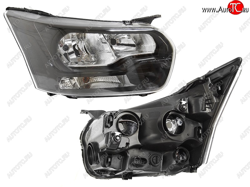11 999 р. Правая фара SAT (чёрная)  Ford Transit (2014-2022) цельнометаллический фургон  с доставкой в г. Кемерово