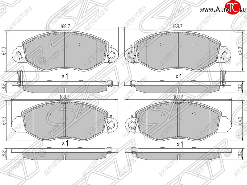 1 679 р. Колодки тормозные SAT (передние) Ford Transit цельнометаллический фургон дорестайлинг (2000-2006)  с доставкой в г. Кемерово