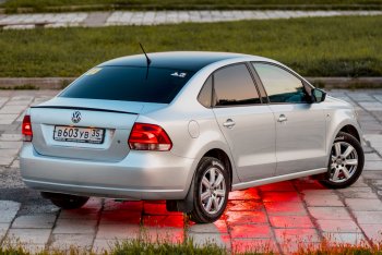 3 899 р. Лип спойлер Racing  Volkswagen Polo  5 (2009-2020) седан дорестайлинг, хэтчбек рестайлинг (Неокрашенный)  с доставкой в г. Кемерово. Увеличить фотографию 4