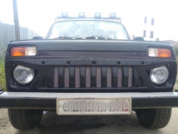 3 399 р. Решетка радиатора RA (с металлик)  ВИС 2346 ( бортовой,  фургон,) (1998-2025), ВИС 23461 ( бортовой,  фургон,) (1998-2025), Лада Нива 4х4  2121 (1977-2019), Лада нива 4х4 ( 2131,  2121 Бронто,  2121,  2121 (Legend)) (2014-2025) (Поверхность шагрень (с сеткой металлик))  с доставкой в г. Кемерово. Увеличить фотографию 3