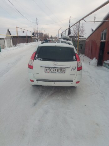 1 089 р. Накладка защитная на верхнюю часть заднего бампера Артформ Лада Приора 2171 универсал дорестайлинг  (2008-2014)  с доставкой в г. Кемерово. Увеличить фотографию 2