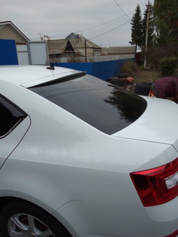 4 649 р. Козырёк на заднее стекло RS Skoda Octavia A7 дорестайлинг лифтбэк (2012-2017) (Неокрашенный)  с доставкой в г. Кемерово. Увеличить фотографию 8