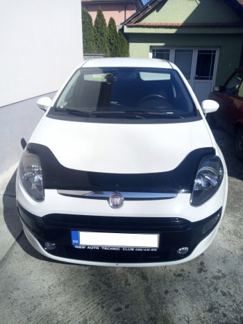2 799 р. Дефлектор капота CA-Plastic Fiat Grande Punto (2005-2012) (Classic черный, Без надписи)  с доставкой в г. Кемерово. Увеличить фотографию 3