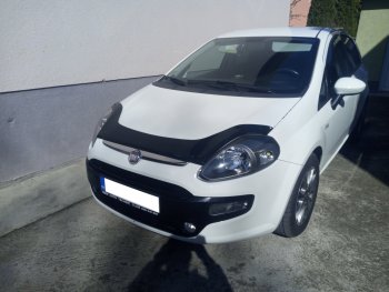 2 799 р. Дефлектор капота CA-Plastic Fiat Grande Punto (2005-2012) (Classic черный, Без надписи)  с доставкой в г. Кемерово. Увеличить фотографию 2