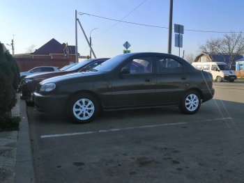 1 969 р. Пороги накладки ATLA 2  Chevrolet Lanos ( T100,  T150,  седан) (1997-2017), Daewoo Sense  Т100 (1997-2008), ЗАЗ Chance ( седан,  хэтчбэк) (2009-2017), ЗАЗ Sens ( седан,  хэтчбэк) (2007-2017) (Неокрашенные)  с доставкой в г. Кемерово. Увеличить фотографию 2