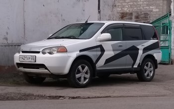 2 559 р. Дефлектор капота CA-Plastiс  Honda HR-V ( GH1,GH2,  GH3, GH4,  GH1, GH2) (1998-2005) дорестайлинг 3 дв., дорестайлинг 5 дв., рестайлинг 3 дв., рестайлинг 5 дв. (Шелкография серебро)  с доставкой в г. Кемерово. Увеличить фотографию 2