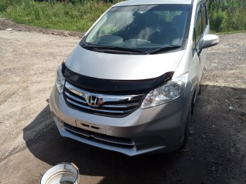 1 899 р. Дефлектор капота (GB3) CA-Plastic  Honda Freed  GB3,GB4 (2008-2011) минивэн дорестайлинг (Classic черный, Без надписи)  с доставкой в г. Кемерово. Увеличить фотографию 3