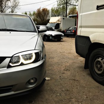 449 р. Реснички на фары Nika-Спорт KIA Spectra (2000-2009) (Неокрашенные)  с доставкой в г. Кемерово. Увеличить фотографию 9