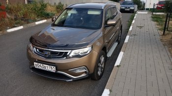 2 479 р. Дефлектор капота CA-Plastiс  Geely Atlas  NL3 (2016-2022) (Серия Art черная)  с доставкой в г. Кемерово. Увеличить фотографию 4