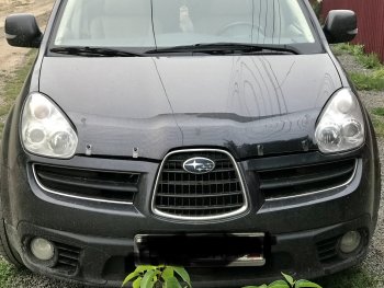 2 479 р. Дефлектор капота CA-Plastiс  Subaru Tribeca (2005-2007) (Шелкография черная)  с доставкой в г. Кемерово. Увеличить фотографию 3