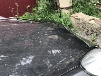 2 479 р. Дефлектор капота CA-Plastiс  Subaru Tribeca (2005-2007) (Шелкография черная)  с доставкой в г. Кемерово. Увеличить фотографию 2