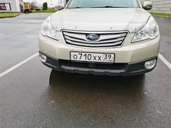 2 399 р. Дефлектор капота CA-Plastiс  Subaru Outback ( BR/B14,  BR,) (2009-2015) дорестайлинг универсал, B14)  рестайлинг универсал (Шелкография серебро)  с доставкой в г. Кемерово. Увеличить фотографию 2
