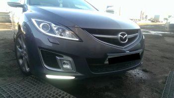 5 199 р. Передний бампер SAT (SPORT) Mazda 6 GH дорестайлинг лифтбэк (2007-2010) (Неокрашенный)  с доставкой в г. Кемерово. Увеличить фотографию 3
