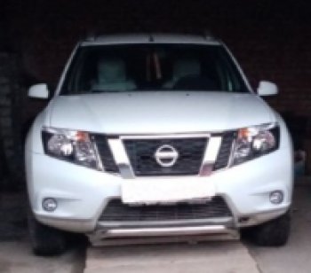 1 169 р. Защита переднего бампера Souz-96 (d60) Nissan Terrano D10 дорестайлинг (2013-2016)  с доставкой в г. Кемерово. Увеличить фотографию 2