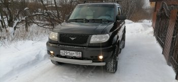 61 999 р. Двойная защита переднего бампера d63.5 мм Металл Дизайн  Уаз Патриот  3163 5 дв. (2005-2013) дорестайлинг (Сталь с покрытием, цвет серебристый)  с доставкой в г. Кемерово. Увеличить фотографию 2