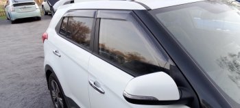 2 399 р. Дефлектора окон CA-Plastic  Hyundai Creta  GS (2015-2021) дорестайлинг, рестайлинг (Шелкография черная)  с доставкой в г. Кемерово. Увеличить фотографию 4