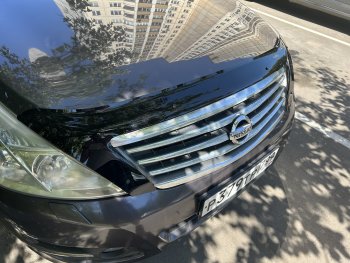 2 799 р. Дефлектор капота (exclusive) CA-Plastic  Nissan Teana  2 J32 (2008-2014) дорестайлинг, рестайлинг (Classic чёрный, Без надписи)  с доставкой в г. Кемерово. Увеличить фотографию 4