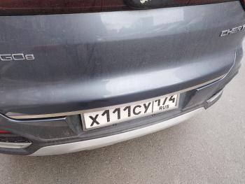 1 849 р. Накладка на заднюю дверь, ТСС Тюнинг  Chery Tiggo 8  (T18) (2019-2025) рестайлинг (лист шлифованный)  с доставкой в г. Кемерово. Увеличить фотографию 2