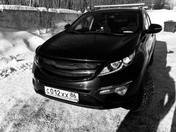 1 299 р. Реснички на фары Tuning-Sport  KIA Sportage  3 SL (2010-2016) дорестайлинг, рестайлинг (Неокрашенные)  с доставкой в г. Кемерово. Увеличить фотографию 2