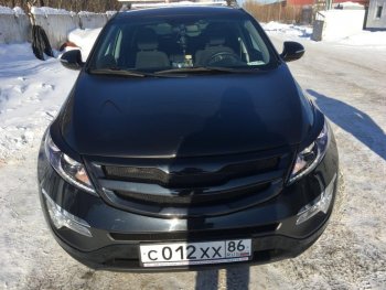 1 299 р. Реснички на фары Tuning-Sport  KIA Sportage  3 SL (2010-2016) дорестайлинг, рестайлинг (Неокрашенные)  с доставкой в г. Кемерово. Увеличить фотографию 3