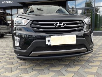 8 249 р. Защита переднего бампера Slitkoff (d57, черная)  Hyundai Creta  GS (2015-2021) дорестайлинг, рестайлинг (Цвет: серебристый)  с доставкой в г. Кемерово. Увеличить фотографию 12