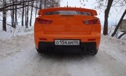 5 399 р. Накладка Evo на задний бампер  Mitsubishi Lancer  10 CY (2007-2017) седан дорестайлинг, седан рестайлинг (Неокрашенная)  с доставкой в г. Кемерово. Увеличить фотографию 4