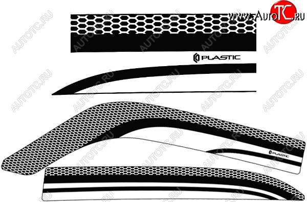 2 869 р. Дефлектора окон CA-Plastic ГАЗ 31105 Волга дорестайлинг (2003-2007) (Серия Art черная, Без хром.молдинга)  с доставкой в г. Кемерово
