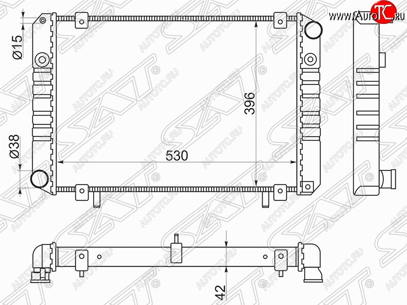 7 199 р. Радиатор двигателя SAT (трубчатый, МКПП, без кондиционера) ГАЗ Соболь 2752 дорестайлинг цельнометаллический фургон (1998-2002)  с доставкой в г. Кемерово