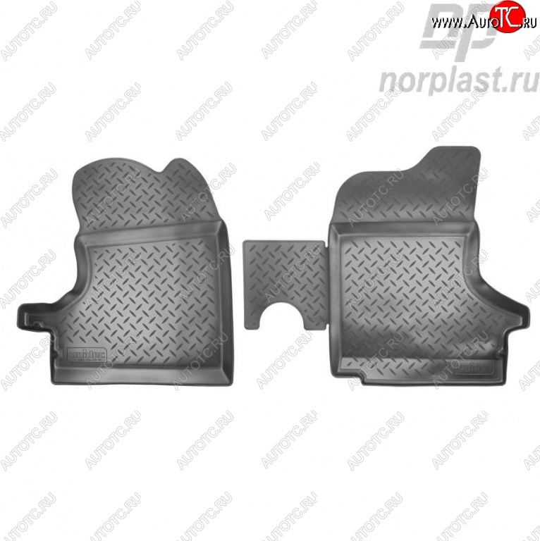 1 699 р. Комплект салонных ковриков Norplast (передние)  ГАЗ ГАЗель ( 3221,  3302,  2705,  3221,Бизнес,  2705,Бизнес,  3302,Бизнес) (2003-2025) 1-ый рестайлинг автобус, 1-ый рестайлинг бортовой , 1-ый рестайлинг цельнометаллический фургон, 2-ой рестайлинг автобус, 2-ой рестайлинг цельнометаллический фургон, 2-ой рестайлинг шасси (Черный)  с доставкой в г. Кемерово