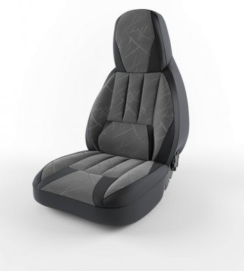 5 499 р. Чехлы для сидений (3-х местная) Lord Autofashion Форсаж (экокожа)  ГАЗ ГАЗель  3302 (1994-2002) дорестайлинг шасси (Черный, вставка флок AUTO трафл)  с доставкой в г. Кемерово. Увеличить фотографию 2
