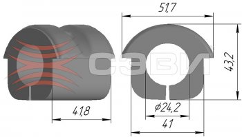 Подушка (втулка) переднего стабилизатора СЭВИ-Эксперт ГАЗ Соболь 2752 дорестайлинг цельнометаллический фургон (1998-2002)