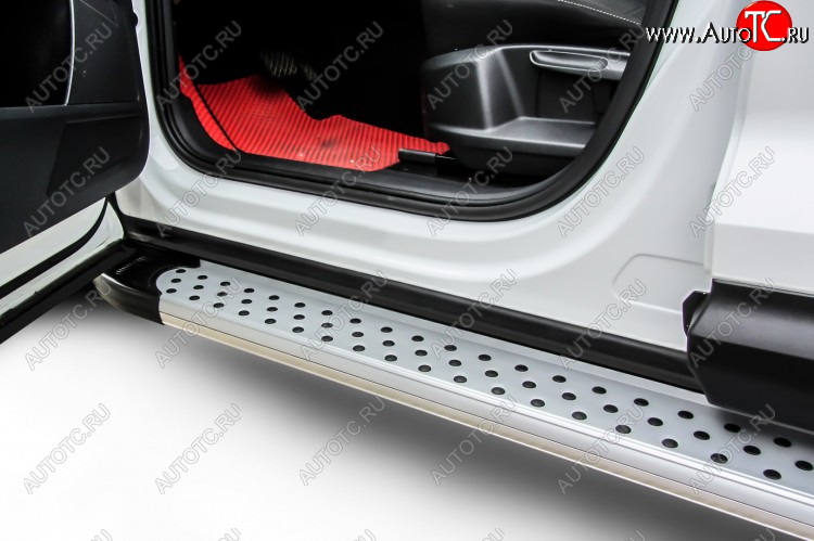 17 399 р. Пороги алюминиевые Slitkoff  Geely Atlas  NL3 - Atlas Pro  NL3 (Standart Silver)  с доставкой в г. Кемерово