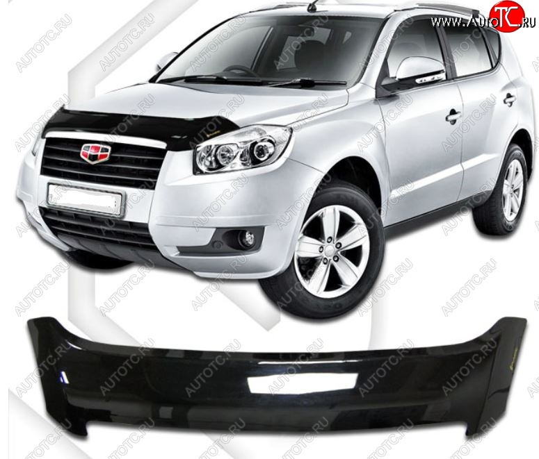 2 079 р. Дефлектор капота CA-Plastic  Geely Emgrand X7 (2011-2015) дорестайлинг (Classic черный, Без надписи)  с доставкой в г. Кемерово