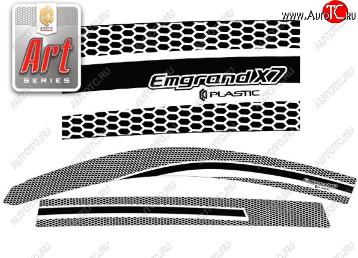 2 399 р. Дефлектора окон CA-Plastiс  Geely Emgrand X7 (2011-2015) дорестайлинг (Серия Art черная, Без хром.молдинга)  с доставкой в г. Кемерово