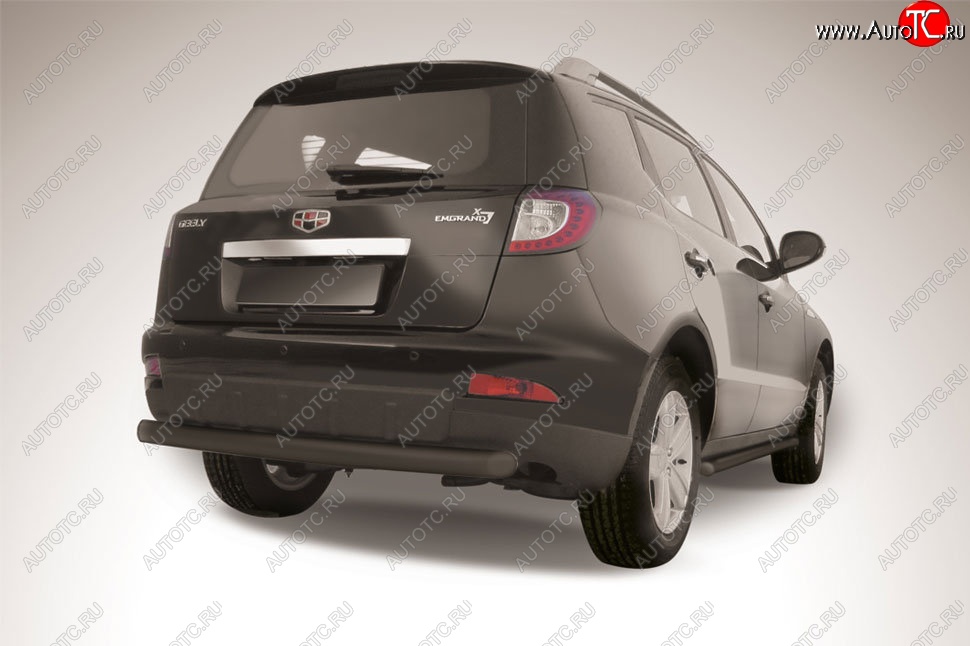 8 449 р. Защита заднего бампера Slitkoff (радиусная, d57 мм)  Geely Emgrand X7 (2011-2015) дорестайлинг (Сталь с полимерным покрытием. Цвет: чёрный)  с доставкой в г. Кемерово